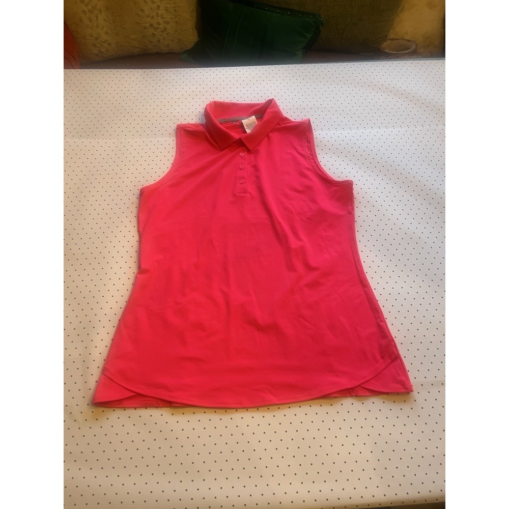 Under Armour Pink Sleeveless Golf Polo Women's Large Athletic Top